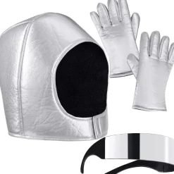 tectake® Unisexkostüm Astronaut mit Helm, Brille und Handschuhen