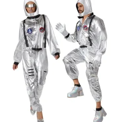 tectake® Unisexkostüm Astronaut mit Helm, Brille und Handschuhen