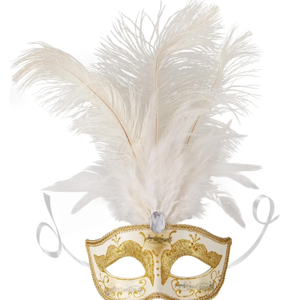 tectake® Venezianische Maske mit Federn