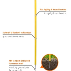 12-teiliges Agility Slalom Set - Hindernis mit 12 Stangen und Abstandsschnur
