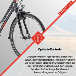 Telefunken Trekking E-Bike | Elektrofahrrad 28 Zoll | 21-Gang Kettenschaltung | Heckmotor 250W | 536,5Wh Akku | Pedelec XT485 Damen