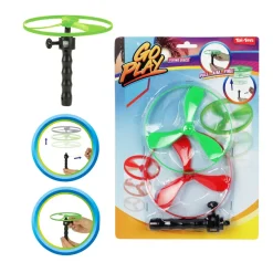 Toi-Toys 35202A - GO PLAY Flugscheiben (2 Stück) Flying discs fliegend aufziehen Kinderspielzeug Spaß Geschenkideen Kindergeburtstag
