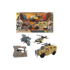 Toi-Toys ALFAFOX XXL Spielset mit Jeep, Hubschrauber, Figuren & Zubehör, ab 6 Jahren, Militär