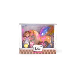 Toi-Toys LILLY Teenager-Puppe 15cm – Puppe mit beweglichem Einhorn, Rollenspiel ab 3 Jahren