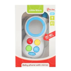 Toi-Toys LITTLE STARS Baby Telefon mit Spiegel, Licht & Sound – interaktives Spielzeug ab 0 Monaten