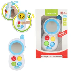 Toi-Toys LITTLE STARS Baby Telefon mit Spiegel, Licht & Sound – interaktives Spielzeug ab 0 Monaten