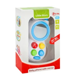 Toi-Toys LITTLE STARS Baby Telefon mit Spiegel, Licht & Sound – interaktives Spielzeug ab 0 Monaten