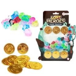 Toi-Toys - LOST HEROES Set Goldmünzen und Diamanten Pirat Schatz Münzen Gold Schatzkiste Piraten Pirate Treasure Diamond gold coins