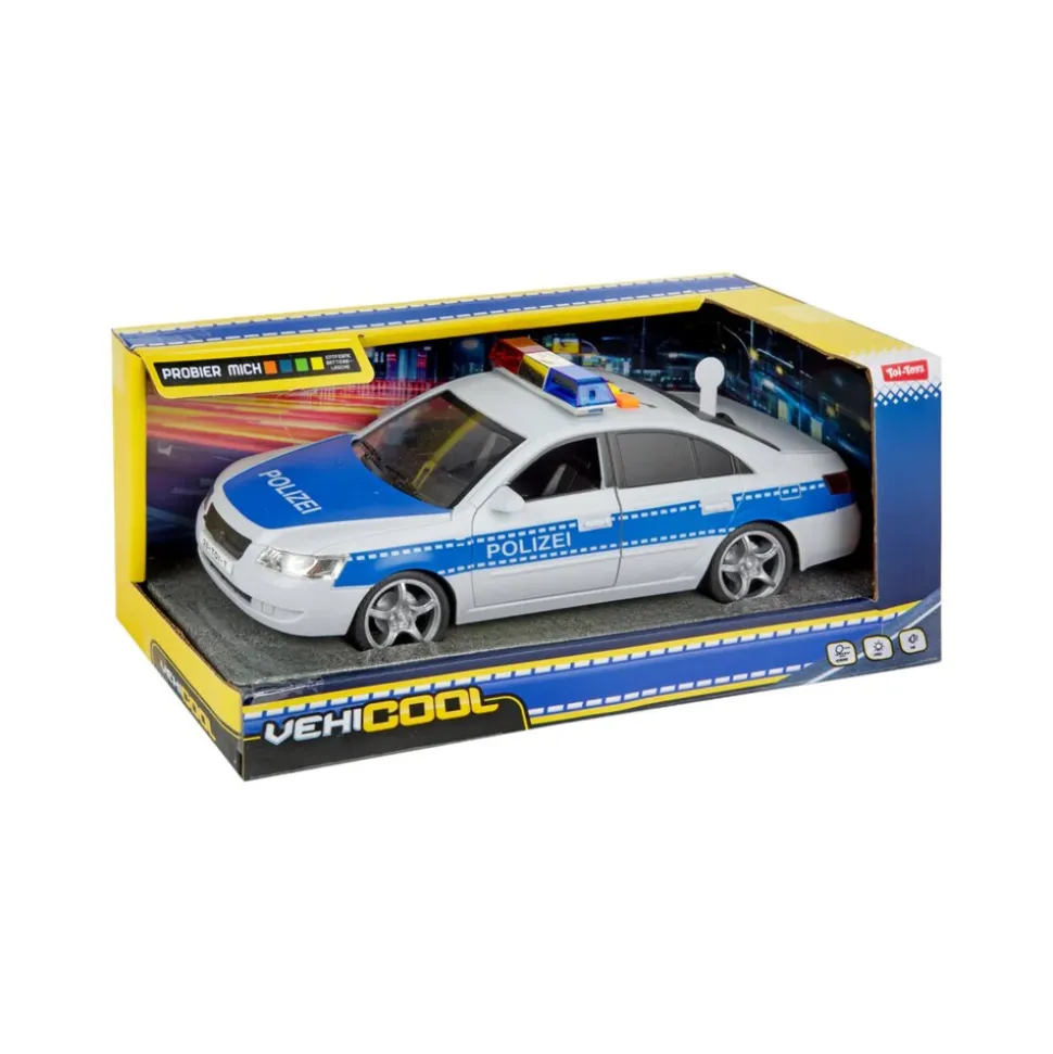 Toi-Toys VEHICOOL Super Polizeiauto mit Licht, Sound & Friktionsmotor – Spielzeugauto Kinder