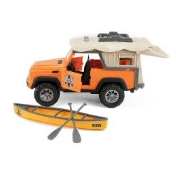 Toi-Toys VEHICOOL 4x4 Geländewagen mit Dachzelt & Kanu, Licht, Sound & Friktionsmotor