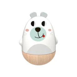 Tooky Toy Kinder Musikspielzeug Bär TF455, aus Holz, Wackelbär, Musikfunktion weiß