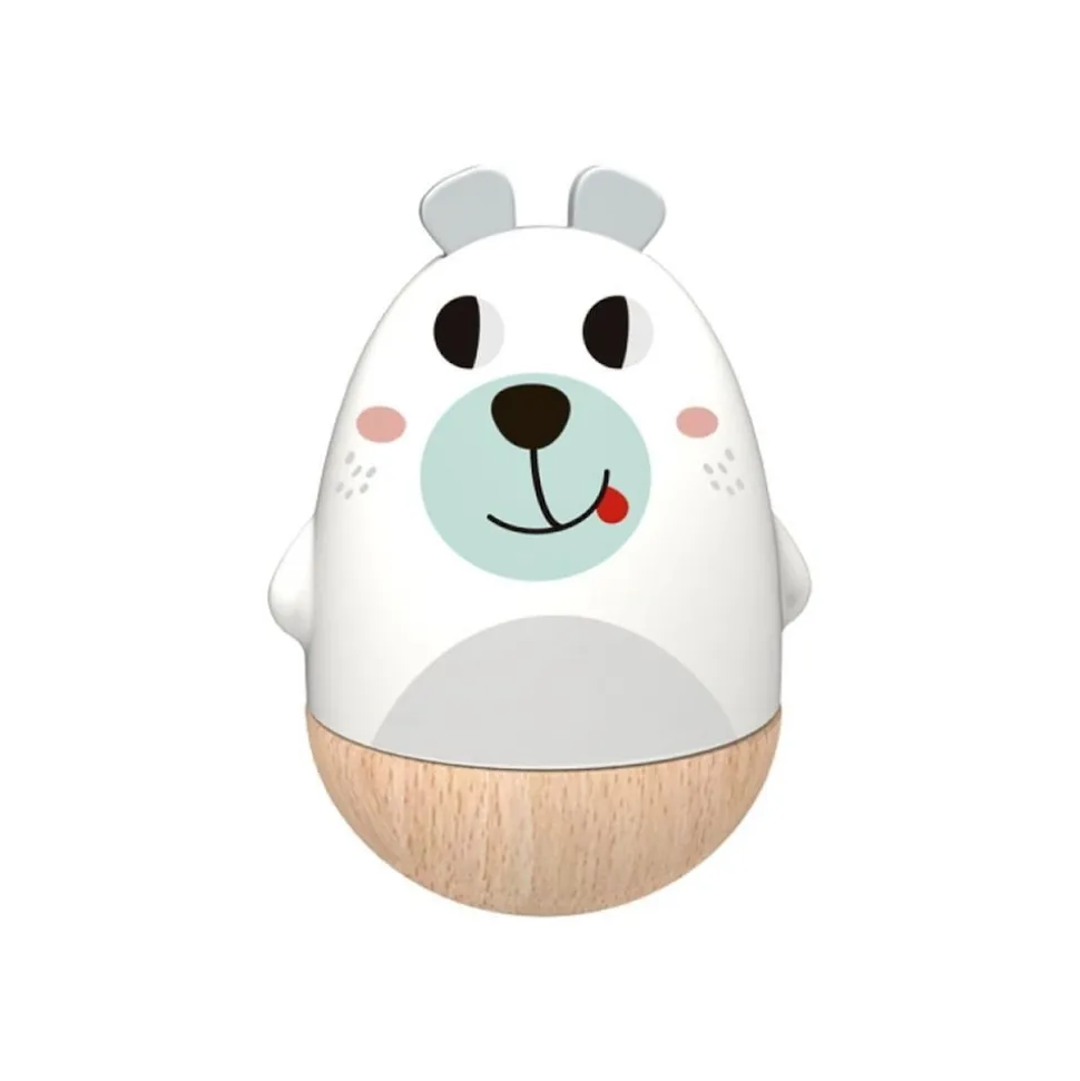 Tooky Toy Kinder Musikspielzeug Bär TF455, aus Holz, Wackelbär, Musikfunktion weiß