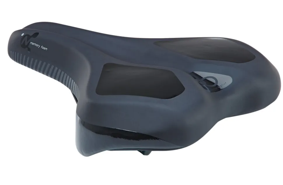 Touren-City-Sattel, mit Memory Foam Technologie, mit Fixierungsskala, Farbe: schwarz