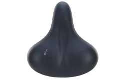 Touren-City-Sattel, mit Vollschaumpolsterung und Geleinlage, mit Elastomerdämpfung, Farbe: schwarz