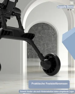 TPFLiving Klappkinderwagen aus Aluminium mit Sitzpolster und Sonnenschutz