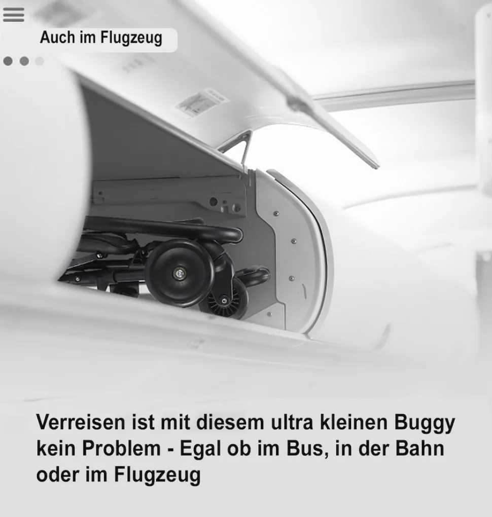 TPFLiving Klappkinderwagen aus Aluminium mit Sitzpolster