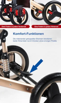 TPFLiving Kombi-Kinderwagen 3in1 Set - Modell Lux 7 Stoff - Schwarz