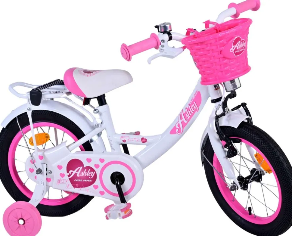 TPFSports Ashley Kinderfahrrad - Mädchen - 14 Zoll - Rücktritt + Handbremse - Weiß