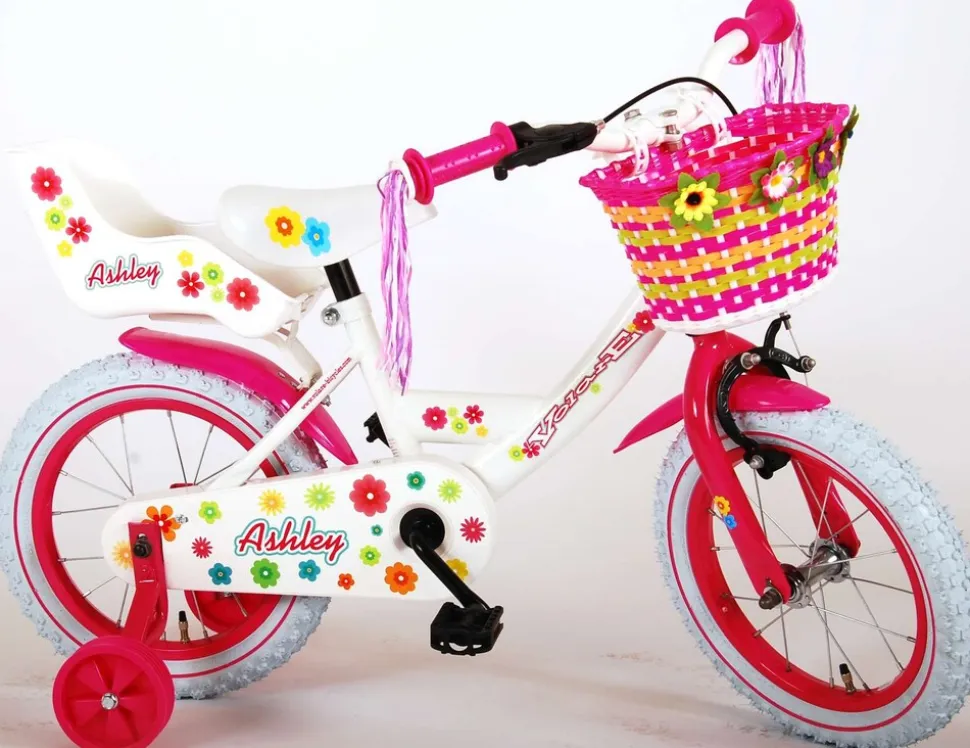 TPFSports Ashley Kinderfahrrad - Mädchen - 14 Zoll - Rücktritt + Handbremse - Weiß