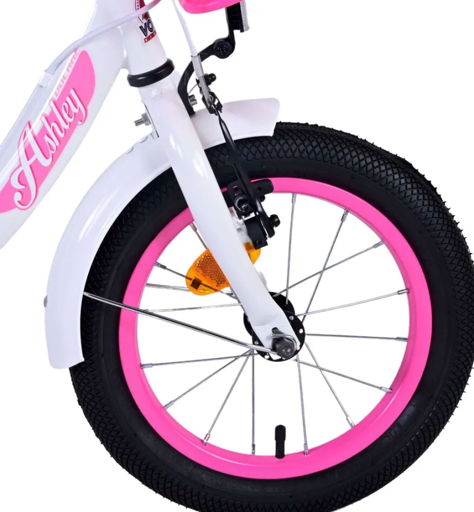 TPFSports Ashley Kinderfahrrad - Mädchen - 14 Zoll - Rücktritt + Handbremse - Weiß