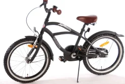 TPFSports Black Cruiser Kinderfahrrad - Jungen - 18 Zoll - Rücktritt + Handbremse - Schwarz