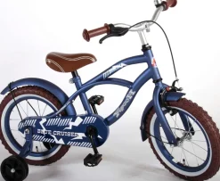 TPFSports Black Cruiser Kinderfahrrad - Jungen - 14 Zoll - Rücktritt + Handbremse - Schwarz