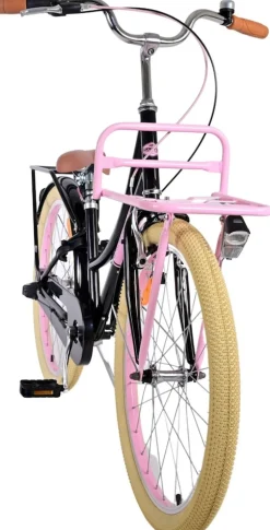 TPFSports Excellent Kinderfahrrad - Mädchen - 24 Zoll - 3 Gänge - Rücktritt + Handbremse - Schwarz