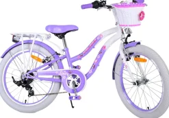 TPFSports Lovely Kinderfahrrad - Mädchen - 20 Zoll - 2 Handbremsen - 7 Gänge - Lila