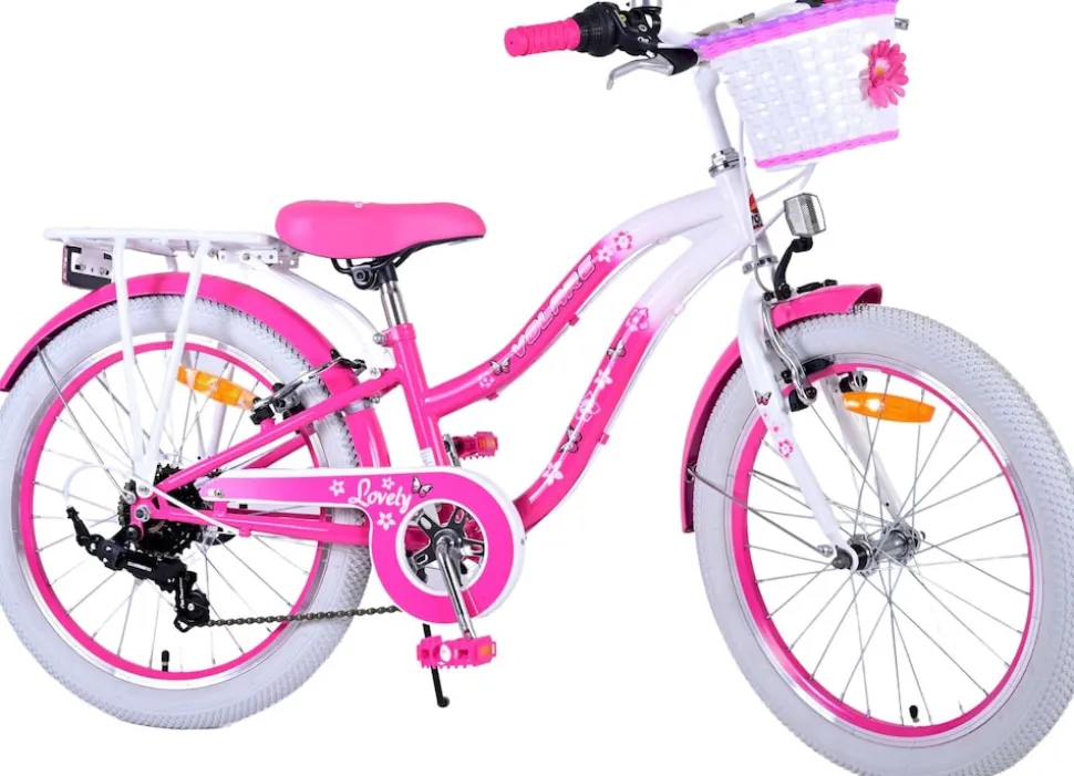 TPFSports Lovely Kinderfahrrad - Mädchen - 20 Zoll - 2 Handbremsen - 7 Gänge - Lila