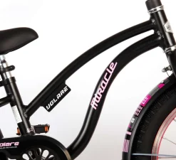 TPFSports Miracle Cruiser Kinderfahrrad - Mädchen - 18 Zoll - Rücktritt + Handbremse - Mattschwarz