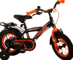 TPFSports Thombike Kinderfahrrad - Jungen - 12 Zoll - Rücktritt + Handbremse - Schwarz/Orange