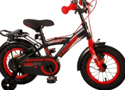 TPFSports Thombike Kinderfahrrad - Jungen - 12 Zoll - Rücktritt + Handbremse - Schwarz/Orange