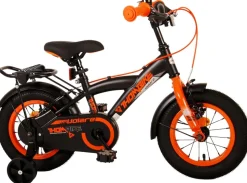 TPFSports Thombike Kinderfahrrad - Jungen - 12 Zoll - Rücktritt + Handbremse - Schwarz/Orange
