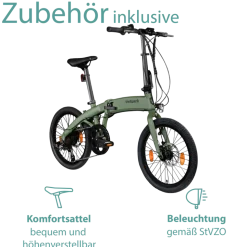 Tretwerk Akimbo Plus E Bike 20 Zoll Klapprad Elektrofahrrad 360Wh 155 - 190 cm Pedelec Klappfahrrad 8 Gang