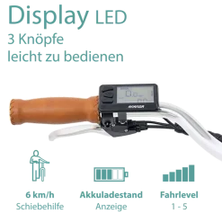 Tretwerk Aurora E Bike Damen 28 Zoll Elektrofahrrad 165 - 185 cm retro Hollandrad E Damenfahrrad mit Nabenschaltung und Rücktritt