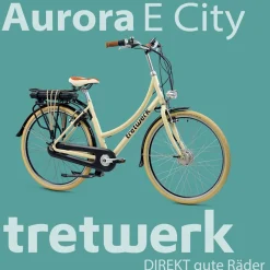 Tretwerk Aurora E Bike Damen 28 Zoll Elektrofahrrad 165 - 185 cm retro Hollandrad E Damenfahrrad mit Nabenschaltung und Rücktritt