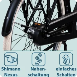 Tretwerk Aurora E Bike 28 Zoll Pedelec Damen Herren 155-185 cm Elektrofahrrad 522 Wh E Fahrrad Damenfahrrad 7 Gang