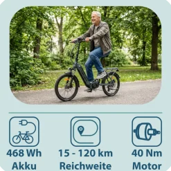 Tretwerk Camper 20" – Kompaktes E-Faltrad mit Shimano 7-Gang-Schaltung & 468Wh Akku
