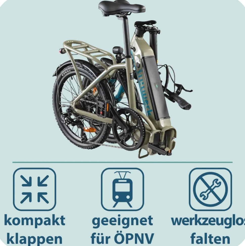 Tretwerk Camper 20" – Kompaktes E-Faltrad mit Shimano 7-Gang-Schaltung & 468Wh Akku