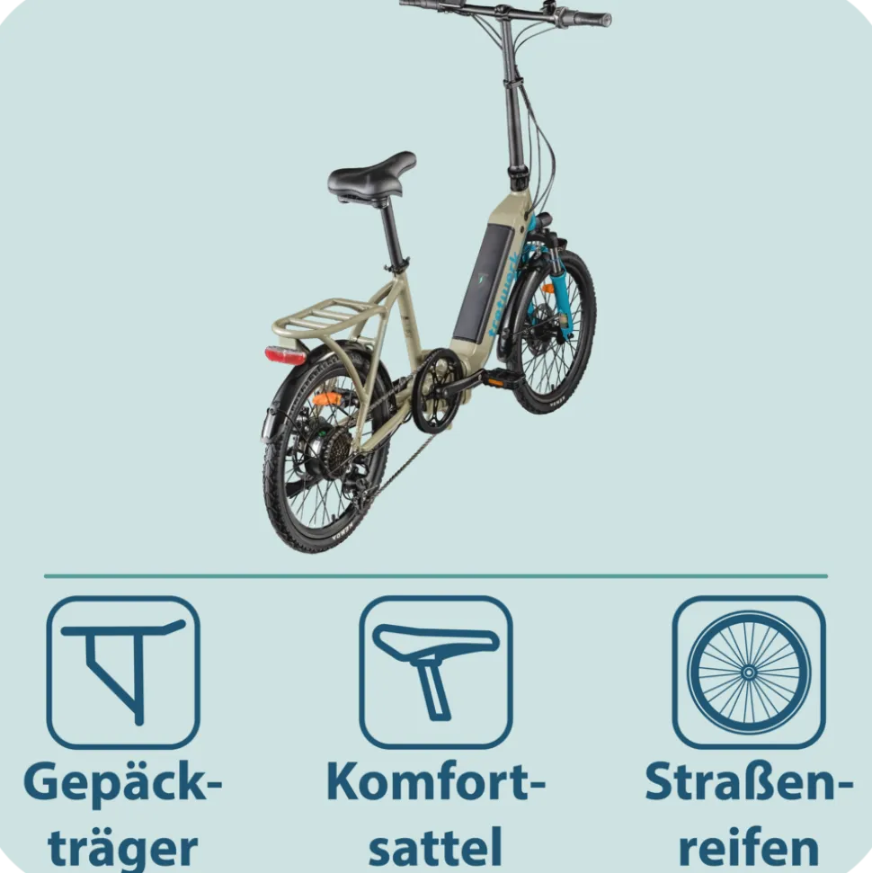 Tretwerk Camper 20" – Kompaktes E-Faltrad mit Shimano 7-Gang-Schaltung & 468Wh Akku
