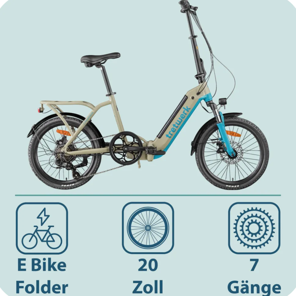 Tretwerk Camper 20" – Kompaktes E-Faltrad mit Shimano 7-Gang-Schaltung & 468Wh Akku