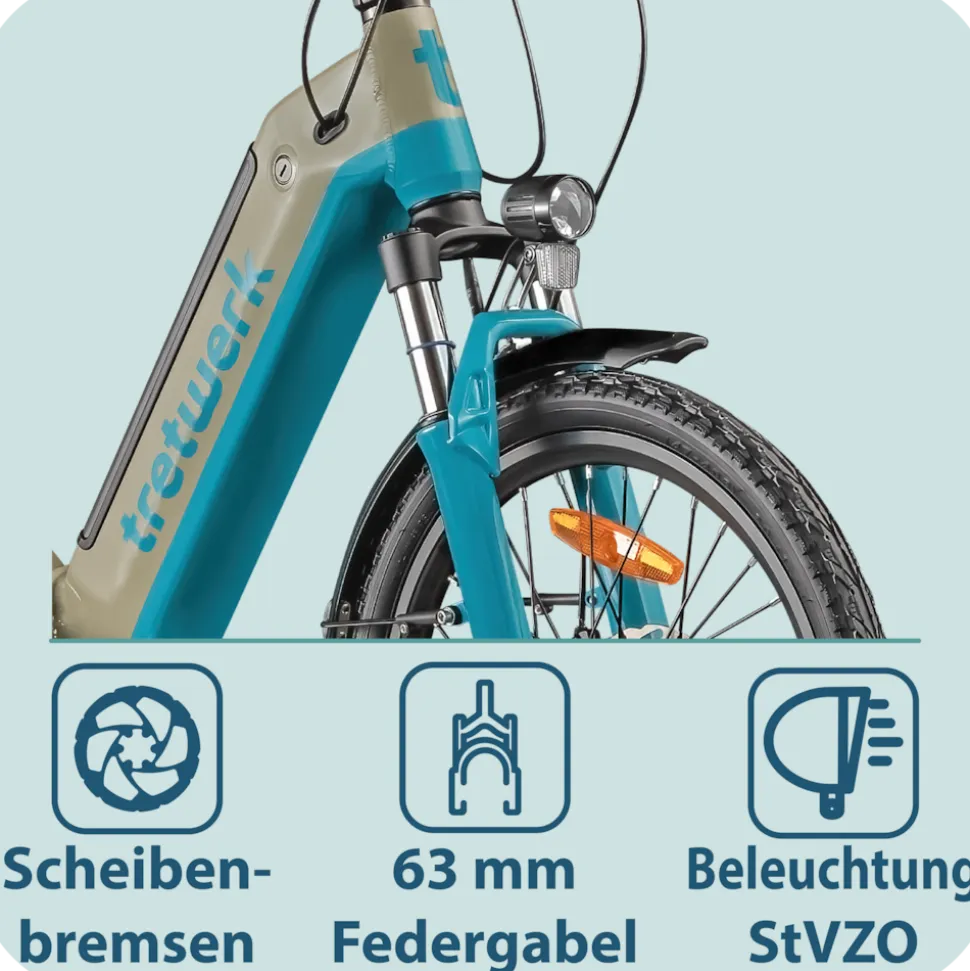 Tretwerk Camper 20" – Kompaktes E-Faltrad mit Shimano 7-Gang-Schaltung & 468Wh Akku