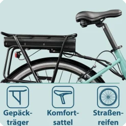 Tretwerk Linea 28 Zoll E Bike Damen Pedelec 3 Gang Nabenschaltung Elektro FahrradCitybike retro Tiefeinsteiger