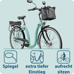 Tretwerk Linea 28 Zoll E Bike Damen Pedelec 3 Gang Nabenschaltung Elektro FahrradCitybike retro Tiefeinsteiger