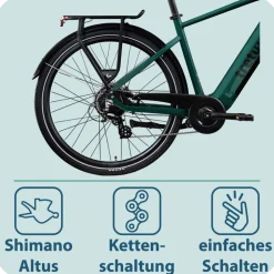 Tretwerk Onyx E Bike Trekkingrad ab 165 cm Elektrofahrrad 550 Wh Pedelec Trekking Rad Fahrrad mit 8 Gang und Beleuchtung StVZO