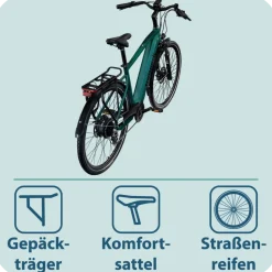 Tretwerk Onyx E Bike Trekkingrad ab 165 cm Elektrofahrrad 550 Wh Pedelec Trekking Rad Fahrrad mit 8 Gang und Beleuchtung StVZO