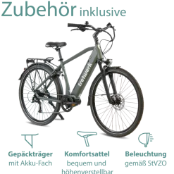Tretwerk Sonic Pedelec 28 Zoll E Bike Trekkingrad 160 - 180 cm Elektrofahrrad Trekking 8 Gänge Damen Herren Fahrrad
