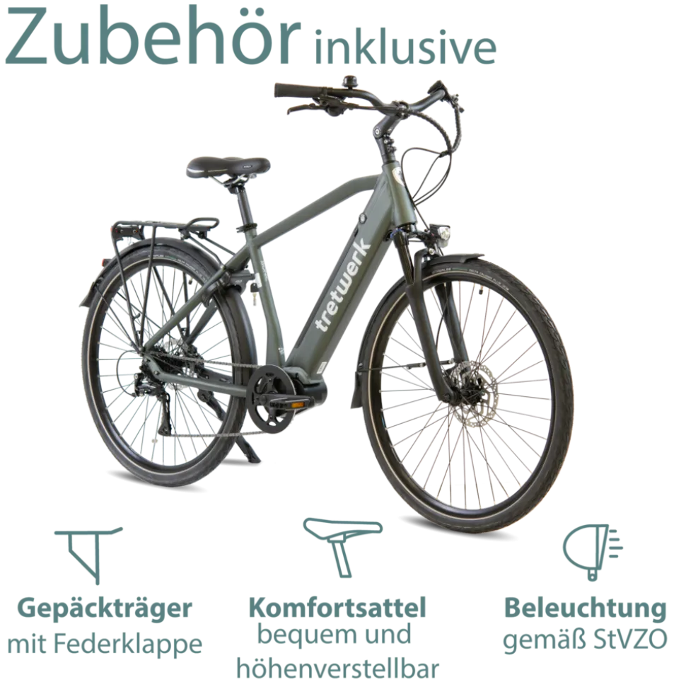 Tretwerk Sonic Pedelec 28 Zoll E Bike Trekkingrad 160 - 180 cm Elektrofahrrad Trekking 8 Gänge Damen Herren Fahrrad