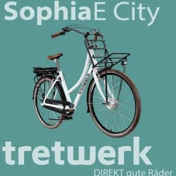 Tretwerk Sophia E Bike Damen Herren 28 Zoll Pedelec 3 Gang Elektrofahrrad mit 536 Wh Elektro Damenfahrrad Citybike mit Bluetooth und App