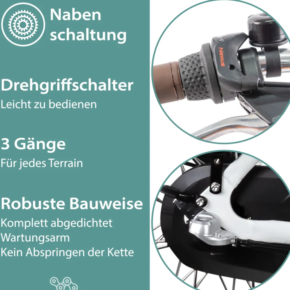Tretwerk Sophia E Bike Damen Herren 28 Zoll Pedelec 3 Gang Elektrofahrrad mit 536 Wh Elektro Damenfahrrad Citybike mit Bluetooth und App